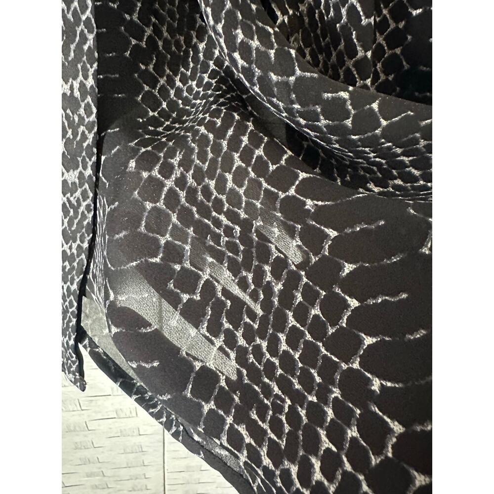 Joie women's blouse sheer‎ snake skin animal print black white dark academia - Picture 4 of 10
